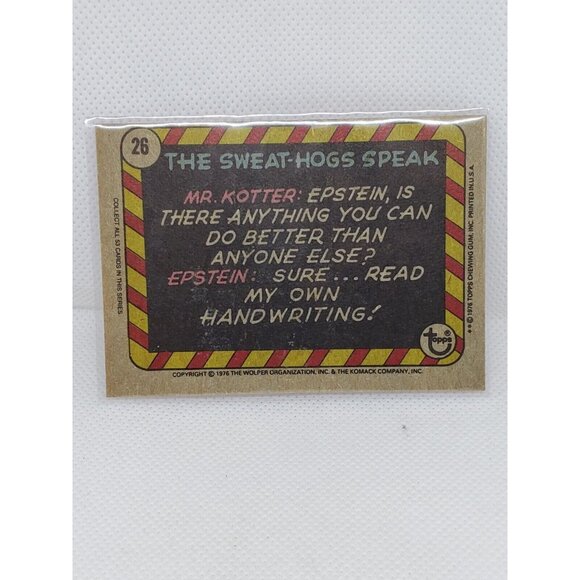 Vintage 1976 Topps Chewing Gum Welcome Back Carter Vinnie Barbarino Trading Card - Picture 2 of 6